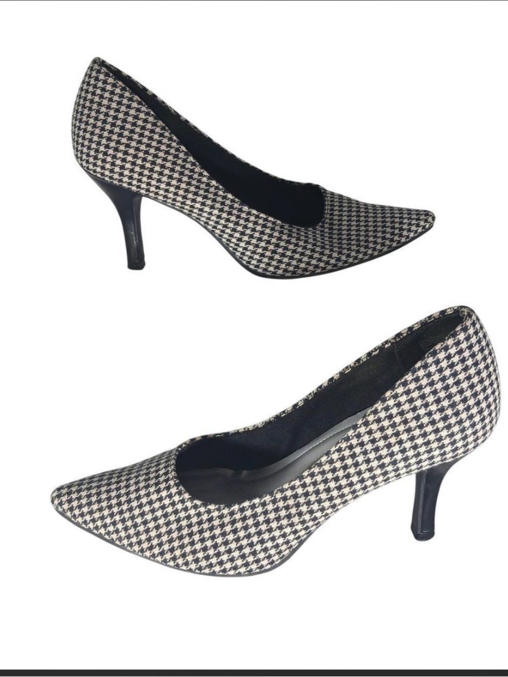 comfort plus by Predictions Houndstooth Pointed-Toe Heels - Black & White
